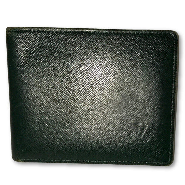 Louis Vuitton Taiga Porte Billets Carte Bifold Wallet-Wallets & Clutches-Louis Vuitton-Black/Green-JustGorgeousStudio.com