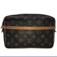 Louis Vuitton Monogram Compiegne 23 Leather Brown Clutch bag 970
