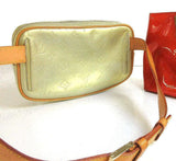Louis Vuitton Vernis Fanny Pack Waist Belt Waist Bag-bags-Louis Vuitton-Green/Silver/Tan-JustGorgeousStudio.com