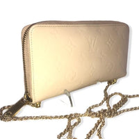 Louis Vuitton Zippy Long Wallet On Chain-Wallets & Clutches-Louis Vuitton-Pink/Tan-JustGorgeousStudio.com
