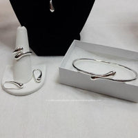 Matching Teardrop Jewelry Set: Necklace, Earrings, Ring, Bracelet-Jewelry, Watches, & Sunglasses-Just Gorgeous Studio-silver-JustGorgeousStudio.com