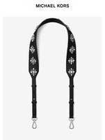 Michael Kors Black Crystal Leather Shoulder Strap-Straps-Michael Kors-Black-JustGorgeousStudio.com