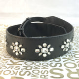 Michael Kors Black Crystal Leather Shoulder Strap-Straps-Michael Kors-Black-JustGorgeousStudio.com