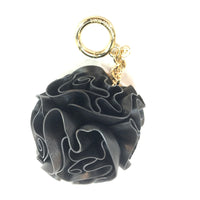 Michael Kors Black Flower Bag Charm Key Chain-Lock + Key, Charms, Tags-Michael Kors-Black/Gold-JustGorgeousStudio.com