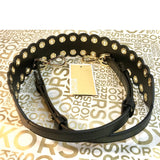 Michael Kors Black & Gold Leather Riveted Shoulder Strap-Straps-Michael Kors-Black/Gold HW-JustGorgeousStudio.com
