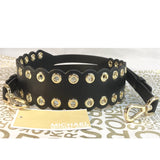 Michael Kors Black & Gold Leather Riveted Shoulder Strap-Straps-Michael Kors-Black/Gold HW-JustGorgeousStudio.com
