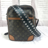 Michael Kors Black & Gold Leather Riveted Shoulder Strap-Straps-Michael Kors-Black/Silver HW-JustGorgeousStudio.com