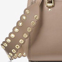 Michael Kors Black & Silver Leather Riveted Shoulder Strap-Straps-Michael Kors-Black/Silver HW-JustGorgeousStudio.com