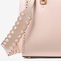 Michael Kors Black & Silver Leather Riveted Shoulder Strap-Straps-Michael Kors-Black/Silver HW-JustGorgeousStudio.com
