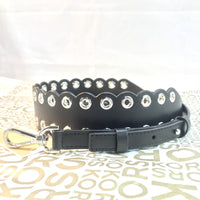 Michael Kors Black & Silver Leather Riveted Shoulder Strap-Straps-Michael Kors-Black/Silver HW-JustGorgeousStudio.com