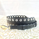 Michael Kors Black & Silver Leather Riveted Shoulder Strap-Straps-Michael Kors-Black/Silver HW-JustGorgeousStudio.com