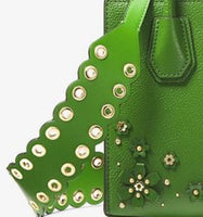 Michael Kors Black & Silver Leather Riveted Shoulder Strap-Straps-Michael Kors-Green/True Green/Gold HW-JustGorgeousStudio.com
