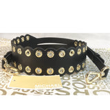 Michael Kors Black & Silver Leather Riveted Shoulder Strap-Straps-Michael Kors-Navy/Admiral/Gold HW-JustGorgeousStudio.com