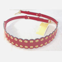 Michael Kors Deep Pink Leather Riveted Shoulder Strap-Straps-Michael Kors-Fuschia/Pink/Gold HW-JustGorgeousStudio.com