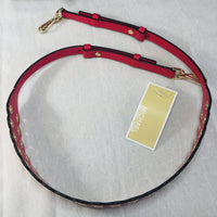 Michael Kors Deep Pink Leather Riveted Shoulder Strap-Straps-Michael Kors-Fuschia/Pink/Gold HW-JustGorgeousStudio.com