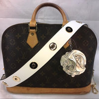 Michael Kors Grommeted Leather Shoulder Strap-Straps-Michael Kors-Black/Gold HW-JustGorgeousStudio.com