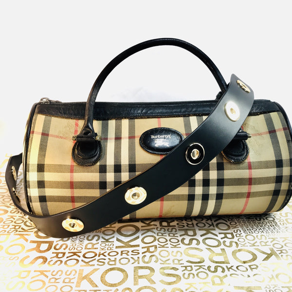 Michael Kors Grommeted Leather Shoulder Strap-Straps-Michael Kors-Black/SilverHW-JustGorgeousStudio.com