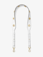 Michael Kors Grommeted Leather Shoulder Strap-Straps-Michael Kors-White/Gold HW-JustGorgeousStudio.com