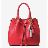 Michael Kors Leather Mini Tassel Key Chain Bag Charm-Straps-Michael Kors-Pink/Red/White-JustGorgeousStudio.com