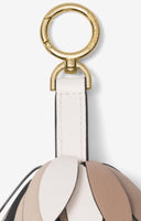Michael Kors Leather Pom-Pom Tassel Key Chain Bag Charm | 3 Colors-Lock + Key, Charms, Tags-Michael Kors-Blue-JustGorgeousStudio.com