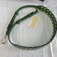 Michael Kors Leather Riveted Shoulder Strap-Straps-Michael Kors-Green/True Green/Gold HW-JustGorgeousStudio.com