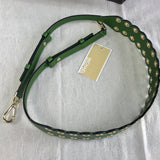 Michael Kors Leather Riveted Shoulder Strap-Straps-Michael Kors-Green/True Green/Gold HW-JustGorgeousStudio.com
