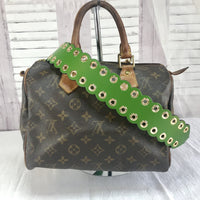 Michael Kors Leather Riveted Shoulder Strap-Straps-Michael Kors-Green/True Green/Gold HW-JustGorgeousStudio.com