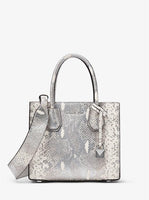 Michael Kors Metallic Snake-Embossed Leather Shoulder Strap-Straps-Michael Kors-Pewter/Strap Only-JustGorgeousStudio.com