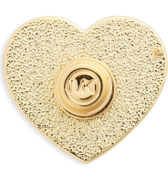 Michael Kors Pink Heart Pin-Lock + Key, Charms, Tags-Michael Kors-Gold/Pink-JustGorgeousStudio.com