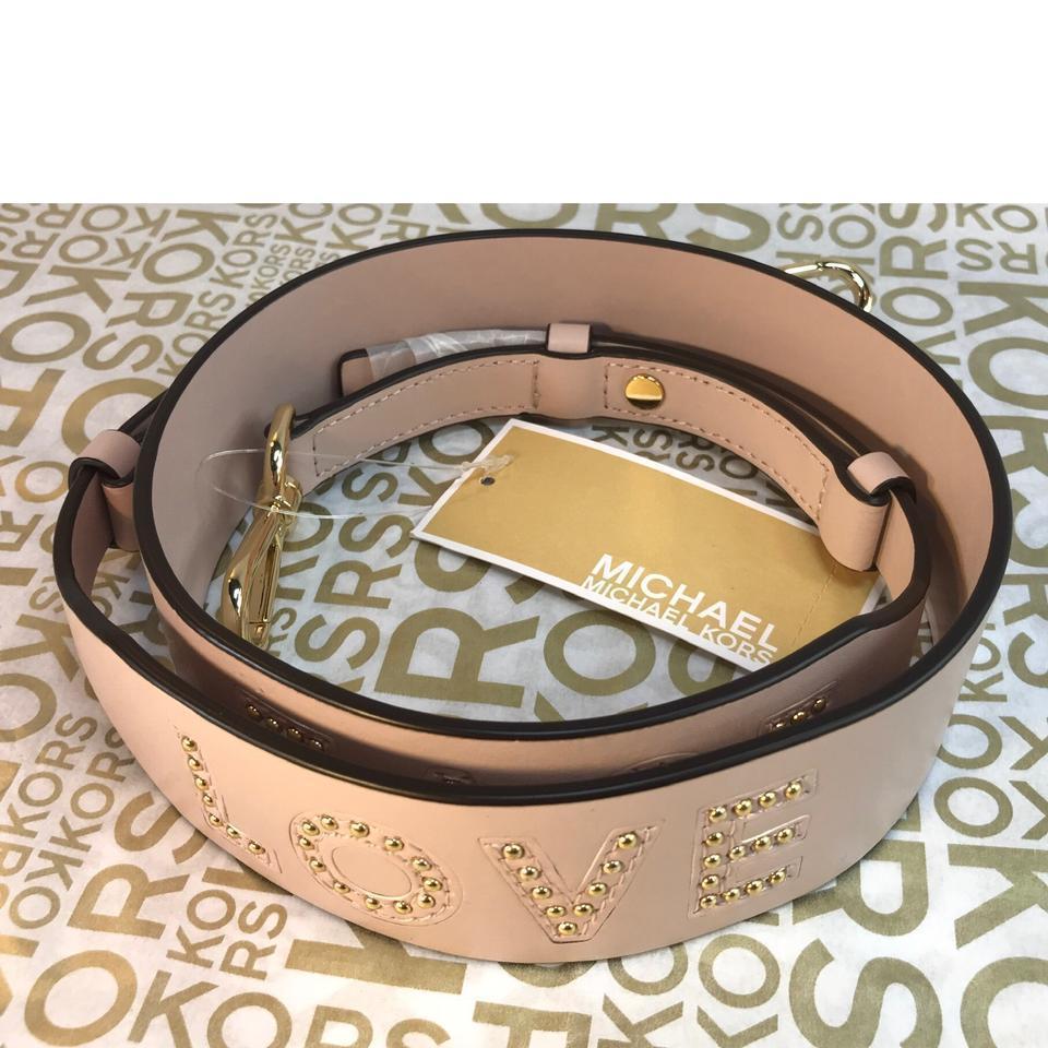 Michael Kors Pink Love Studded Leather Shoulder Strap