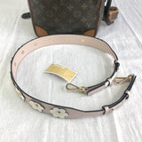Michael Kors Pink & White Floral Leather Shoulder Strap-Straps-Michael Kors-Pink/White-JustGorgeousStudio.com