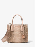 Michael Kors Snake-Embossed Leather Shoulder Strap-Straps-Michael Kors-Oyster/tan/rose gold-JustGorgeousStudio.com