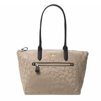 Michael Kors Vegan Leopard Nylon Tote-Bags-Michael Kors-Brown/beige/black-JustGorgeousStudio.com