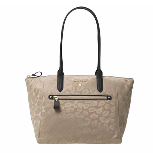 Michael Kors Vegan Leopard Nylon Tote-Bags-Michael Kors-Brown/beige/black-JustGorgeousStudio.com