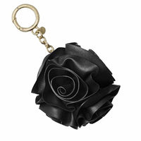 Michael Kors White Flower Bag Charm Key Chain-Lock + Key, Charms, Tags-Michael Kors-Black/Gold-JustGorgeousStudio.com