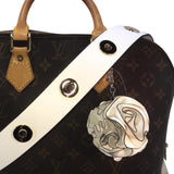 Michael Kors White Leather Flower Bouquet Bag Charm-Lock + Key, Charms, Tags-Michael Kors-White-JustGorgeousStudio.com