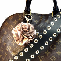 Michael Kors White Leather Flower Bouquet Bag Charm-Lock + Key, Charms, Tags-Michael Kors-White-JustGorgeousStudio.com