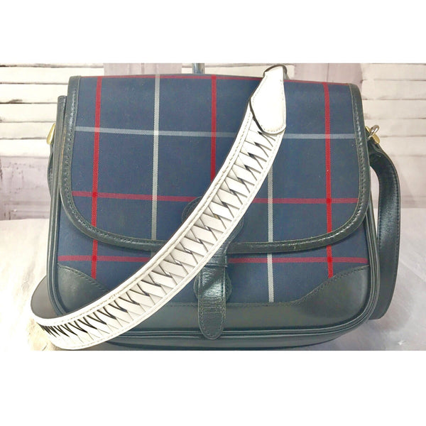 Michael Kors Woven Leather Shoulder Strap-Straps-Michael Kors-optic white/silver hardware-JustGorgeousStudio.com