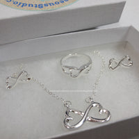 Open Hearts 3 Piece Jewelry Set-Jewelry, Watches, & Sunglasses-Just Gorgeous Studio-silver-JustGorgeousStudio.com