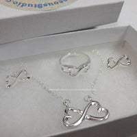 Open Hearts 3 Piece Jewelry Set-Jewelry, Watches, & Sunglasses-Just Gorgeous Studio-silver-JustGorgeousStudio.com
