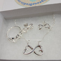 Open Hearts 3 Piece Jewelry Set-Jewelry, Watches, & Sunglasses-Just Gorgeous Studio-silver-JustGorgeousStudio.com