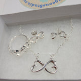 Open Hearts 3 Piece Jewelry Set-Jewelry, Watches, & Sunglasses-Just Gorgeous Studio-silver-JustGorgeousStudio.com