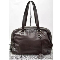 Prada Leather Top Handle Shoulder Bag-Bags-PRADA-Brown-JustGorgeousStudio.com