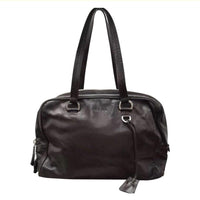 Prada Leather Top Handle Shoulder Bag-Bags-PRADA-Brown-JustGorgeousStudio.com