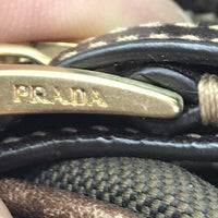 Prada Monogram Logo Boston Shoulder Bag-Bags-PRADA-Brown/Gold-JustGorgeousStudio.com