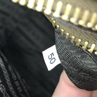Prada Monogram Logo Boston Shoulder Bag-Bags-PRADA-Brown/Gold-JustGorgeousStudio.com