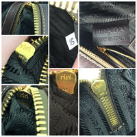 Prada Monogram Logo Boston Shoulder Bag-Bags-PRADA-Brown/Gold-JustGorgeousStudio.com