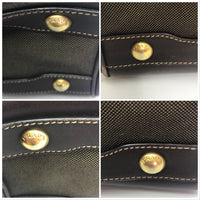 Prada Monogram Logo Boston Shoulder Bag-Bags-PRADA-Brown/Gold-JustGorgeousStudio.com