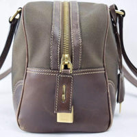 Prada Monogram Logo Boston Shoulder Bag-Bags-PRADA-Brown/Gold-JustGorgeousStudio.com