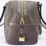 Prada Monogram Logo Boston Shoulder Bag-Bags-PRADA-Brown/Gold-JustGorgeousStudio.com